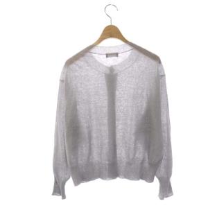 MARGARET HOWELL 22SS FINE LINEN カーディガン ニット シアー 長袖 前開き リネン 2 ライトグレー