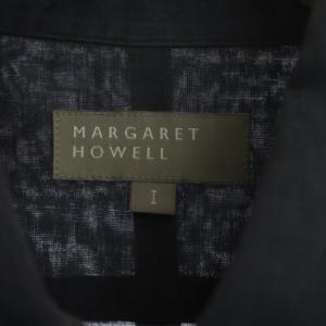 MARGARET HOWELL ウォッシュドコットン ブラウス シャツ フレンチスリーブ 1 ダークグレー