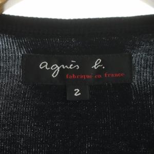 agnes b. プレッションカーディガン ニット 長袖 2 ブラック