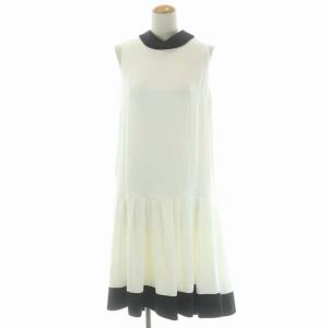 Grace Class 衿付きワンピース ロング ミモレ丈 ノースリーブ 34 白 黒 ホワイト ブラック