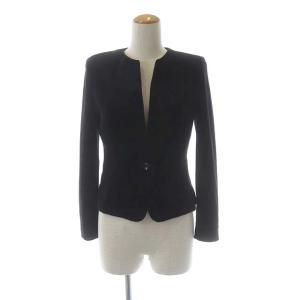 ANAYI セットアップ ノーカラージャケット タイトスカート ベロア 膝丈 38 ブラック