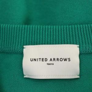 UNITED ARROWS スウェットライクニット カットソー 長袖 クルーネック プルオーバー 緑 グリーン