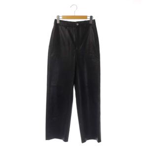 フェイクレザーパンツ テーパード ジッパーフライ 36 黒 ブラック