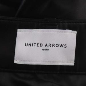UNITED ARROWS フェイクレザーパンツ テーパード ジッパーフライ 36 黒 ブラック
