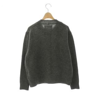MHL. 21AW FINE SHETLAND ニット カーディガン 長袖 ウール モックネック 2 スモークグリーン