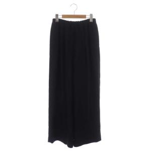 リラックスゴムワイドパンツ イージー 36 黒 ブラック