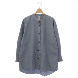 22AW COMPACT COTTON POPLIN カラーレスシャツ ブラウス 長袖 前開き 1 スモークブルー