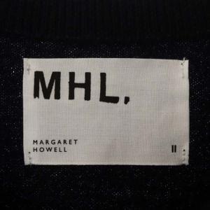 MHL. 22AW FELTED DRY WOOL ニットベスト Vネック ウール プルオーバー 2 ネイビー