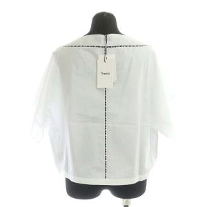Theory 21SS LADDER EYELET セットアップ 上下 トップス ブラウス プルオーバー 半袖 ワイドパンツ S 白 ホワイト