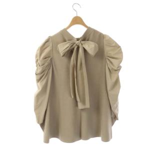 CELFORD 20AW バックリボンニットプルオーバー カットソー 長袖 クルーネック 38 ベージュ