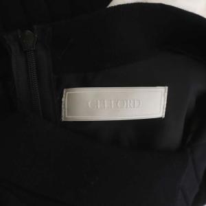 CELFORD 21SS シャツレイヤードニットプルオーバー カットソー チュニック 五分袖 ボリュームスリーブ 38 ブラック ホワイト