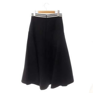 BORDERS at BALCONY ウエストボーダー ロングベルスカート 36 ブラック