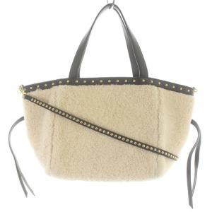 J&M DAVIDSON BELLE MICRO ショルダーバッグ ハンドバッグ 2way ボア ロゴ べージュ 黒