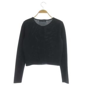 René クルーネックカーディガン ニット 長袖 ウール 34 ダークグレー