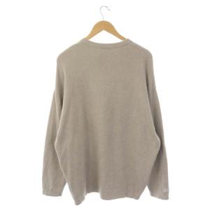 BAREFOOT DREAMS Ron Herman別注 ナイロン ロゴ刺繍 プルオーバー カットソー 長袖 L ライトグレージュ