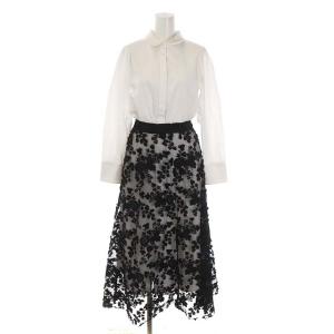21SS LACE LAYERED SHIRT DRESS 2点セット シアーレーススカート 長袖