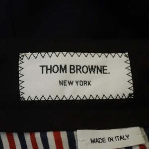 THOM BROWNE トリコロール グログランテープ プリーツスカート 36 紺