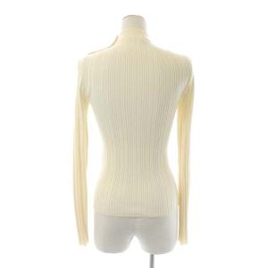 LOUIS VUITTON ニット マルチリブ カットソー 長袖 プルオーバー ロゴボタン カシミヤ混 XS アイボリー