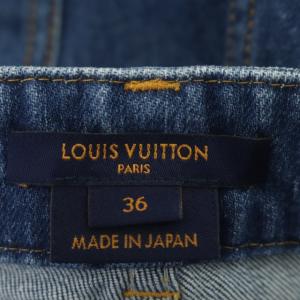 LOUIS VUITTON デニムパンツ ジーンズ ストレート ポケットデザイン ストレッチ 36 ブルー