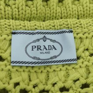 PRADA 18年製 ニット キャミソール ロゴ 38 イエローグリーン
