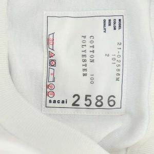 sacai 21SS ポケット付再構築ロングスリーブカットソー Tシャツ 長袖 クルーネック2 白 ホワイト 21-02586