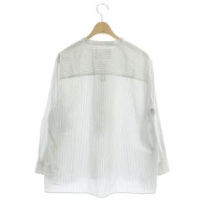 MHL. 21SS カラーレスストライプ プルオーバー シャツ 長袖 2 ホワイト ブラック