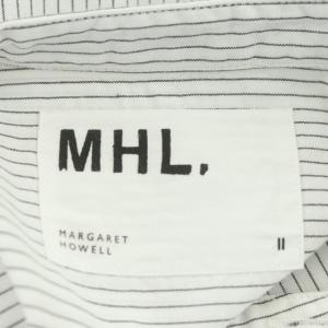 MHL. 21SS カラーレスストライプ プルオーバー シャツ 長袖 2 ホワイト ブラック