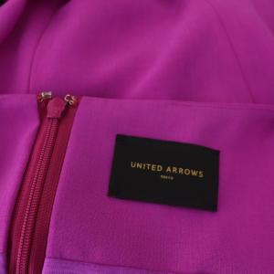 UNITED ARROWS UPCS フィット & フレア ワンピース ロング ノースリーブ 36 紫 パープル