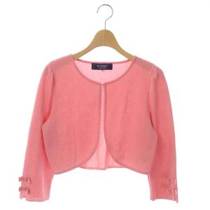 ニットボレロ リボン 七分袖 38 ピンク