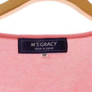 M'S GRACY ニットボレロ リボン 七分袖 38 ピンク