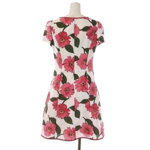 M'S GRACY 花柄 マーガレットワンピース フレア ひざ丈 半袖 38 白 ホワイト ピンク カーキ