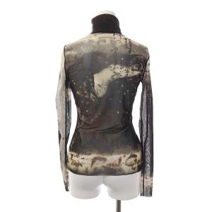 Jean Paul GAULTIER FEMME パワーネットカットソー 総柄 40 黒 茶