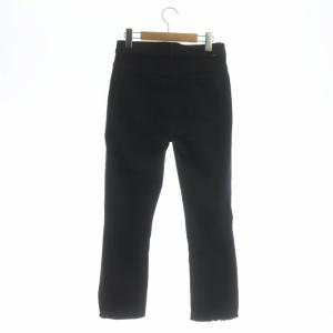 MOTHER INSIDER CROP STEP FRAY デニムパンツ ジーンズ ストレッチ カットオフ 28 黒 ブラック