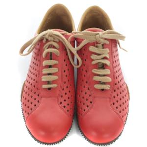 BALLY シューズ レザー パンチング 36.5E 23.5cm 赤 レッド