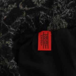 HaaT HeaRT イッセイミヤケ 総柄 ウール スカート ロング ミモレ丈 2 ブラック ホワイト