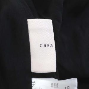 CASA FLINE 22SS ノースリギャザーティアードドレス ワンピース ロング フロントボタン F 黒 ブラック