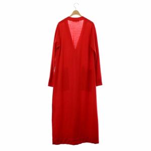 ENFOLD ハイツイストウールロングカーディガン ニット 長袖 38 赤 レッド