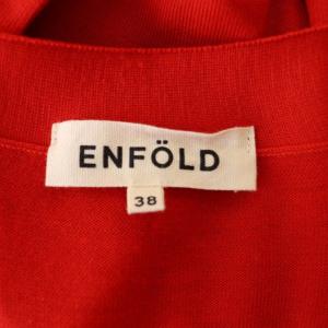 ENFOLD ハイツイストウールロングカーディガン ニット 長袖 38 赤 レッド