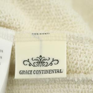 GRACE CONTINENTAL フォックスファー レース スウェットパーカー ジップアップ コットン混 36ライトベージュ