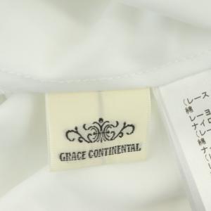 GRACE CONTINENTAL マルチレースロングワンピース フレア ノースリーブ クルーネック 総レース 38 ホワイト