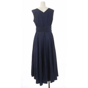 Diagram GRACE CONTINENTAL ワンピース デニム ノースリーブ フレア ロング ベルトリボン カシュクール 38 紺 ネイビー