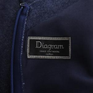 Diagram GRACE CONTINENTAL ワンピース デニム ノースリーブ フレア ロング ベルトリボン カシュクール 38 紺 ネイビー