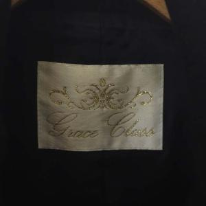 Grace Class アンゴラ ウール 金ボタン ダブル ロングコート アウター 総裏地 36 黒 ブラック