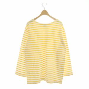 Shinzone マリンボーダーティー カットソー Tシャツ 長袖 ボーダー プルオーバー F 黄 イエロー 白 ホワイト