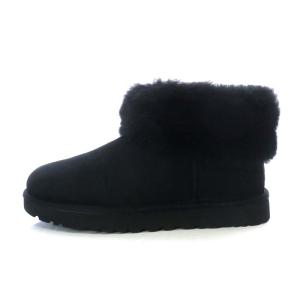 UGG australia CLASSIC MINI FLUFF ムートンブーツ ショート スエード US8 黒
