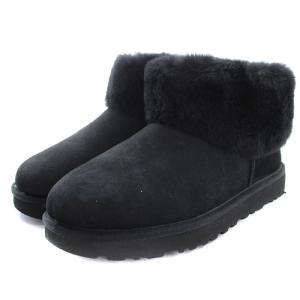 UGG australia CLASSIC MINI FLUFF ムートンブーツ ショート 25cm ブラック