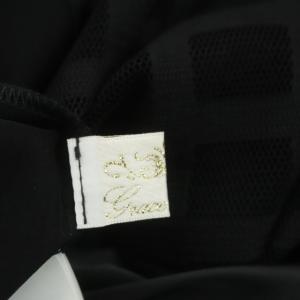 Grace Class チェックメッシュスカート フレア ロング 36 黒 ブラック