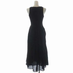 MARIHA 夏のレディのドレス マキシワンピース ノースリーブ コットン 黒 ブラック