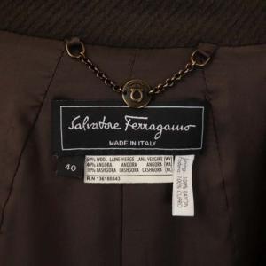 Salvatore Ferragamo チェスターコート 総裏地 40 ブラウン
