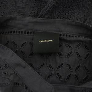 Spick&Span 21SS ブロイダーレースドルマンブラウス 長袖 バンドカラー ワイド F ブラック